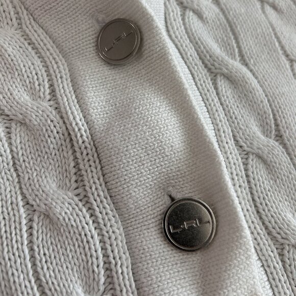 Lauren Active Shawl-Collar Cabled Cardigan ASO Aria Montgomery - Picture 8 of 11